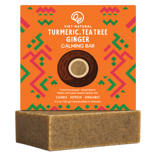 Turmeric, Tea Tree & Ginger Soap Bar for Acne, Oily & Sensitive Skin