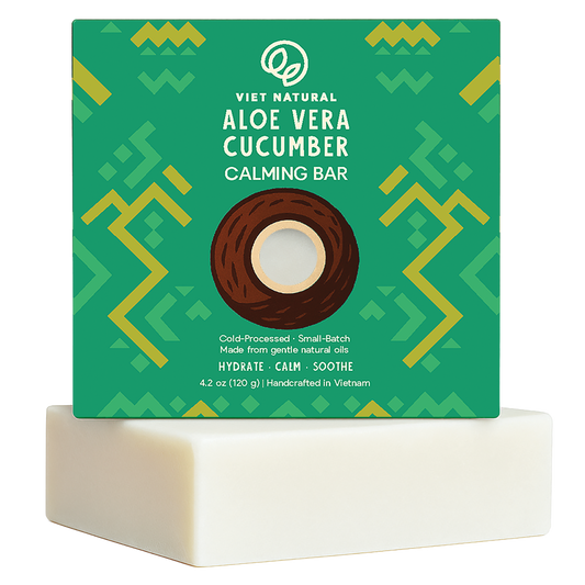 Aloe Vera & Cucumber Natural Soap Bar – Hydrating & Calming for Sensitive & Sun-Exposed Skin