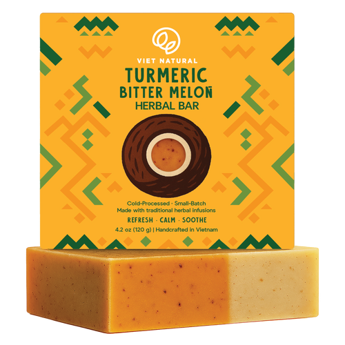 Turmeric & Bitter Melon Soap Bar – Soothing Natural Soap for Acne & Irritated Skin