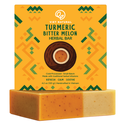 Turmeric & Bitter Melon Soap Bar – Soothing Natural Soap for Acne & Irritated Skin