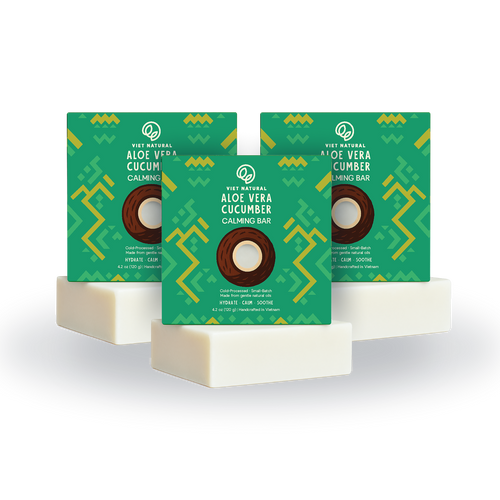 Aloe Vera & Cucumber Natural Soap Bar – Hydrating & Calming for Sensitive & Sun-Exposed Skin