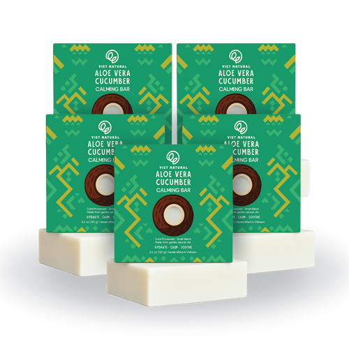 Aloe Vera & Cucumber Natural Soap Bar – Hydrating & Calming for Sensitive & Sun-Exposed Skin