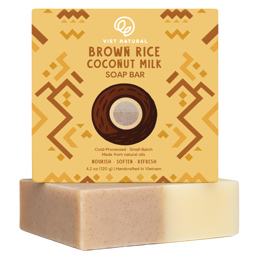 Brown Rice & Coconut Milk Soap Bar – Natural Exfoliating & Hydrating Skincare