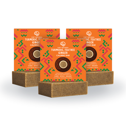 Turmeric, Tea Tree & Ginger Soap Bar for Acne, Oily & Sensitive Skin