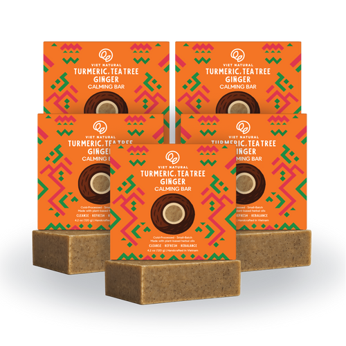 Turmeric, Tea Tree & Ginger Soap Bar for Acne, Oily & Sensitive Skin