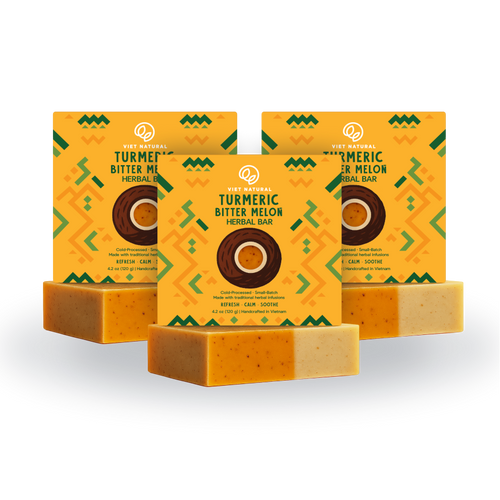 Turmeric & Bitter Melon Soap Bar – Soothing Natural Soap for Acne & Irritated Skin