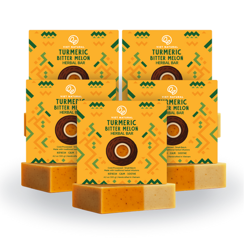 Turmeric & Bitter Melon Soap Bar – Soothing Natural Soap for Acne & Irritated Skin
